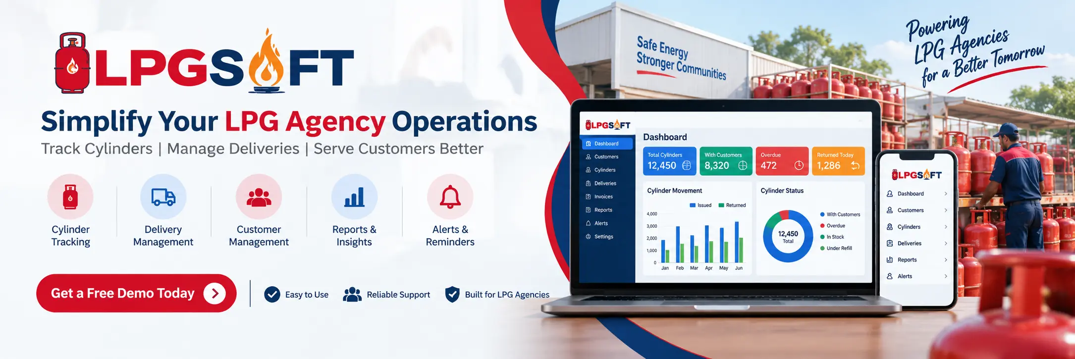 LPGSoft LPG agency software for cylinder tracking, delivery management and customer management